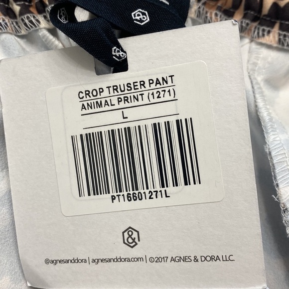 Agnes & Dora crop Truser pant animal print size large NWT. - Picture 9 of 11